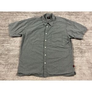 Levis Shirt Mens Large Green Plaid Button Up Short‎ Sleeve 100% Cotton Pockets